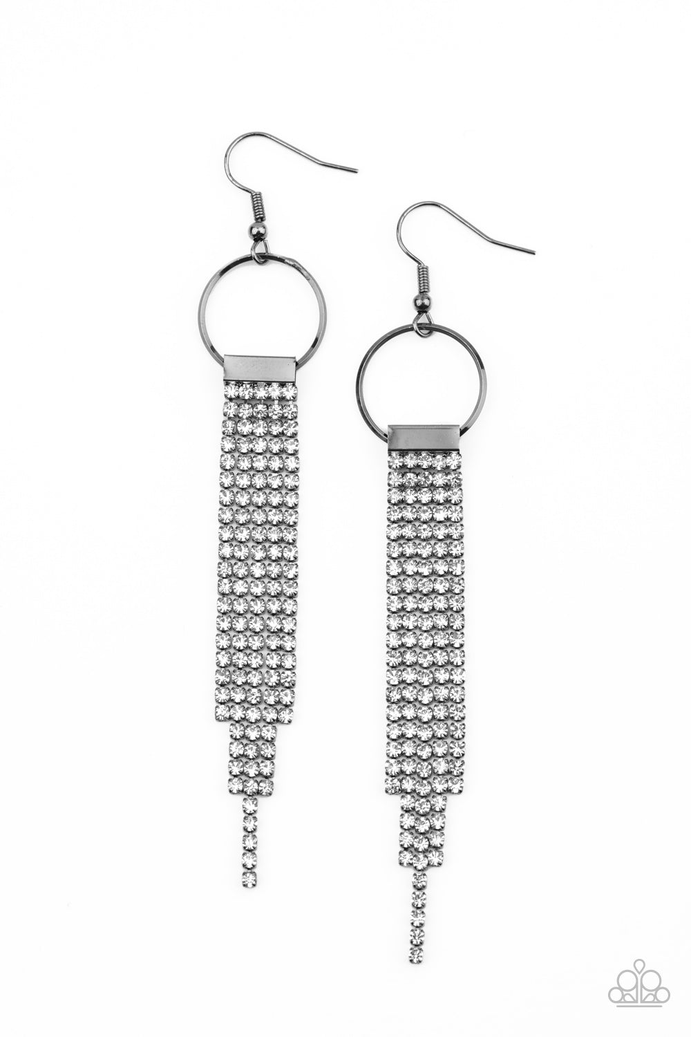 Paparazzi Tapered Twinkle - Black Earrings